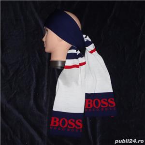 Set barbati fular fes 2 in 1 100% bumbac bleumarin alb rosu caciula sal turban unisex - imagine 2