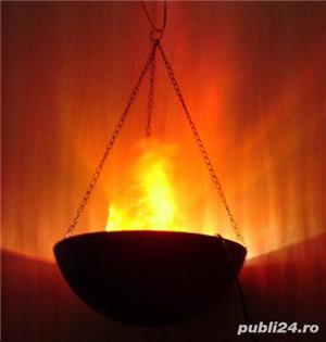 Lampa flacara tavan 3 lanturi lustra foc ventilator party apartament case vacanta terase sarbatori  - imagine 5