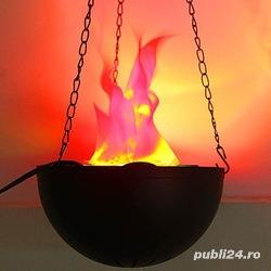 Lampa flacara tavan 3 lanturi lustra foc ventilator party apartament case vacanta terase sarbatori  - imagine 2