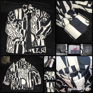 Jacheta dama cifre litere albe negre geaca scurta toamna iarna MONDI SPORT Winter Collection - imagine 2