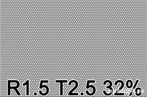 Tabla inox perforata 1x1000x2000mm R1.5T2.5 Rv1.5-T2.5 perforatie rotunda 1.5mm sita otel inoxidabil