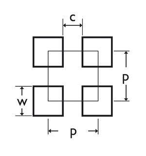 Tabla perforata otel 2x1000x2000mm C20U50 Q20T50 perforatii patrate 20x20mm decorativa, panou gard - imagine 3