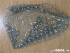 Dantela verde brad cu insertie de fir argintiu - imagine 2