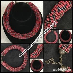 Coliere groase supradimensionate femei pietricele semipretioase accesorii bronz antic