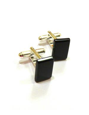 Butoni camasa barbati - Argint 925 si Onix - BU446.1