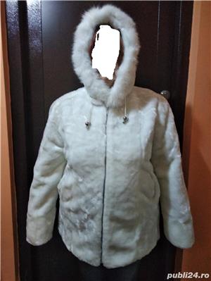 haina dama, blana (imitatie),alb