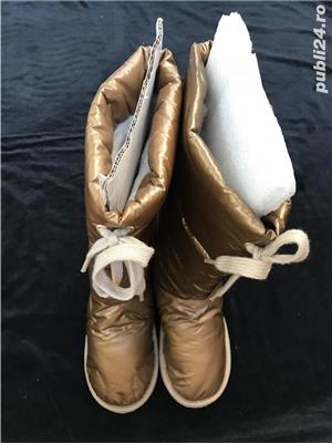 Cizme auriu patinat dama gen UGG Classic Tall imblanite material textil metalizat toamna iarna super - imagine 7