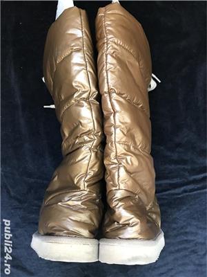 Cizme auriu patinat dama gen UGG Classic Tall imblanite material textil metalizat toamna iarna super - imagine 9