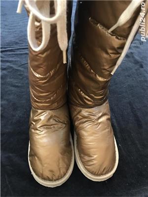 Cizme auriu patinat dama gen UGG Classic Tall imblanite material textil metalizat toamna iarna super - imagine 3