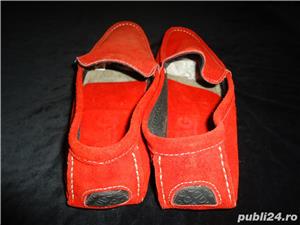 Scarpi rosii barbatesti mocasini pantofi casual piele intoarsa naturala usori comozi talpa flexibila - imagine 5