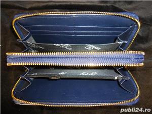 Portofel plic dama piele ecologica 17 compartimente 2 fermoare accesorii aurii - imagine 7