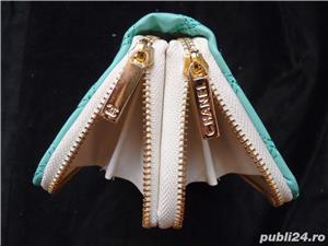 Portofel plic dama piele ecologica 17 compartimente 2 fermoare accesorii aurii - imagine 8