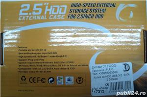 Adaptor HDD Caddy HDD/SSD SATA 3 Extern 2,5" USB 3.0 Metalic NOU - imagine 2