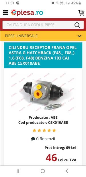 Cilindru receptor frână Opel Astra f, g, Corsa b,c - imagine 2
