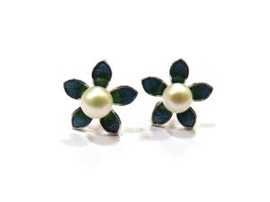 Cercei floare din Argint 925 rodiat si Perle de cultura albe - CE659 - imagine 2