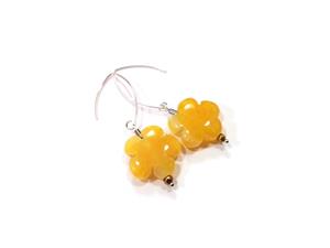 Cercei mari din Argint 925 si Agate galbene - CE738 - cercei galbeni, cercei lungi, cercei floare - imagine 3