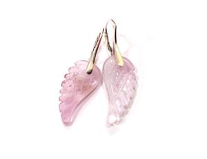 Cercei mari mov deschis din Ametist aripi inger si argint 925 - CE737 - Cercei ametist, cercei aripi - imagine 2