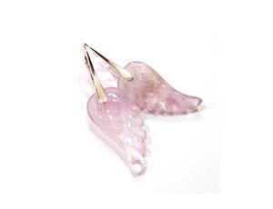 Cercei mari mov deschis din Ametist aripi inger si argint 925 - CE737 - Cercei ametist, cercei aripi