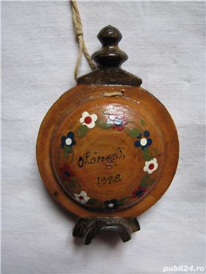 Obiecte artizanat - mini plosca lemn, impletituri sarma