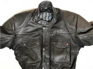 Geaca lunga neagra barbati piele rocker strada moto biker motor chopper aviator pilot haina - imagine 10