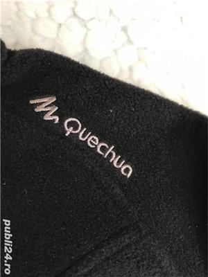 Vesta neagra originala unisex dama barbati polar 3 buzunare fermoare firma Decathlon embleme brodate - imagine 8