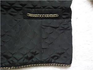 Jacheta matlasata dama crem neagra lant imbracat in tul guler blana ecologica sacou bleizer femei - imagine 9