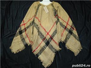Pelerina dama poncho femei 100% lana tinuta casual office eleganta - imagine 8