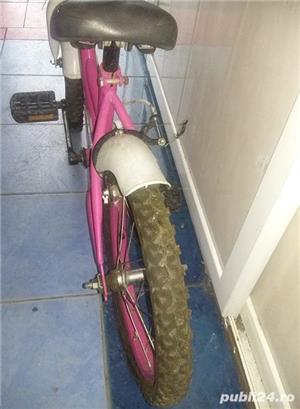 Bicicleta copii 14" JUNIOR J1402A, cadru otel, culoare roz / alb, roti ajutatoare, varsta 3-5 ani - imagine 4