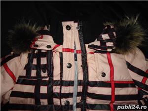 Pufoaica lunga dama gluga detasabila blana vulpe puf gasca 2 buzunare geaca femei - imagine 8