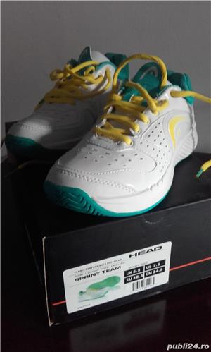 pantofi dama sport HEAD SPRINT Tennis Performance, culoare white/lemon/teal.Nr.38,5 (24,5cm)