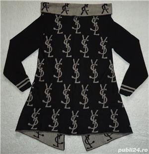 Jacheta cardigan dama monograme supradimensionate pardesiu poncho all seasons YSL - imagine 8