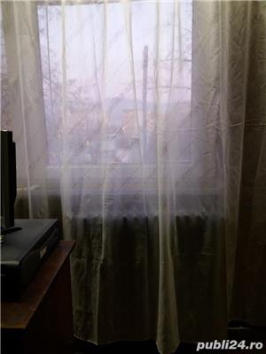 Perdea alba NOUA, cu dungi oblice alb-argintii, contragreutate- 230x210 cm - imagine 2