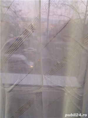 Perdea alba NOUA, cu dungi oblice alb-argintii, contragreutate- 230x210 cm - imagine 3