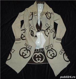 Cardigan jacheta dama pardesiu bej monograme logo supradimensionate maro all seasons