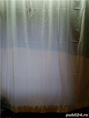 Perdea alba NOUA, matase vegetala satinata- 168x150 cm- 2 buc