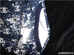 Hanorac gluga dama bleumarin stropi albi hoodie femei bluza sport casual 100% bumbac - imagine 7