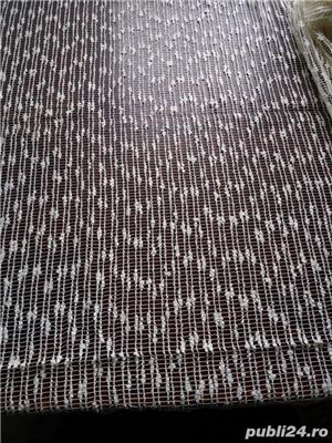 Perdea NOUA alb-crem, cu argintiu in model- 115x256 cm, contragreutate - imagine 4