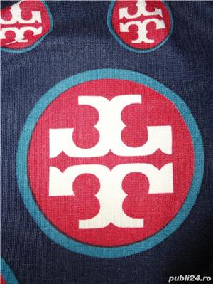 Rochie dama maneca trei sferturi Tory Burch buzunare curea piele ecologica burgundy cocktail office - imagine 6