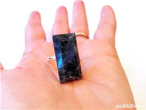 Inel reglabil din Argint 925 si Sodalit dreptunghiular fatetat - IN767 - Inel sodalit, inel albastru
