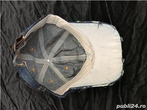 Sapca dama albastra bleu blugi blue jeans cozoroc iepuras playboy accesorii tinte argintii reglabila - imagine 6