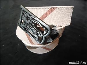 Curea barbati piele ecologica catarama "B" emblema gunmetal - imagine 6