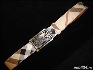 Curea barbati piele ecologica catarama "B" emblema gunmetal - imagine 5