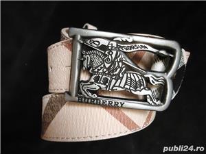 Curea barbati piele ecologica catarama "B" emblema gunmetal - imagine 3