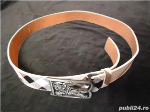 Curea barbati piele ecologica catarama "B" emblema gunmetal - imagine 4