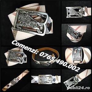 Curea barbati piele ecologica catarama "B" emblema gunmetal - imagine 2