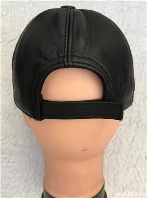 Sapca unisex piele neagra marime universala circumferinta reglabila scai logo Supreme - imagine 5