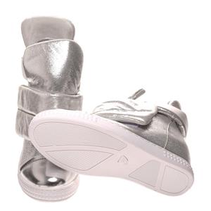 Sneakers argintii dama ghete metalizate platforma ascunsa piele ecologica botine femei - imagine 3