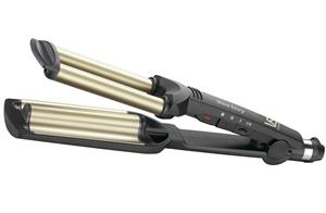 Placa tripla ceramica profesionala Babyliss Wave Envy invelis titaniu antistatic bucle mari profunde - imagine 9