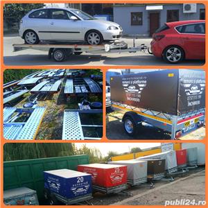 inchiriem trailer dublu platforma transport doua autoturisme remorci auto moto atv - imagine 9