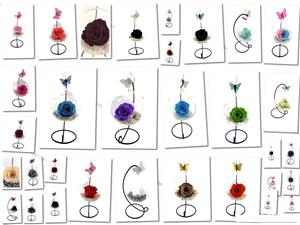 Trandafiri Criogenati BiaRose 6.5cm in bol de sticla pe pat de pietricele cu picior 23cm  - imagine 6